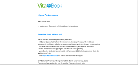 E-Mail 'Neue Dokumente'